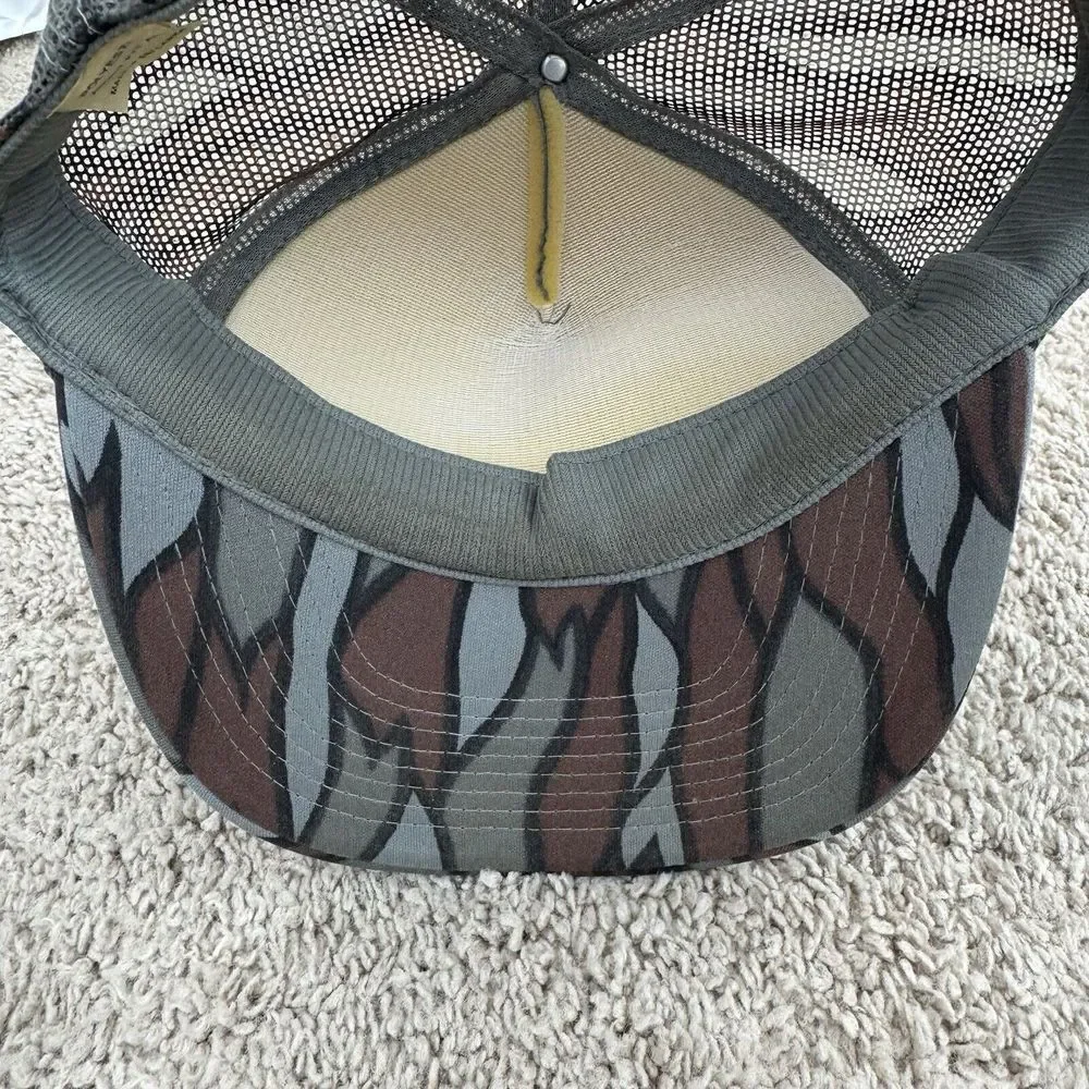 Retired Hat Camo Trucker Snapback No Worry Hurry‎ Phone Boss Vtg Foam Mesh Cap